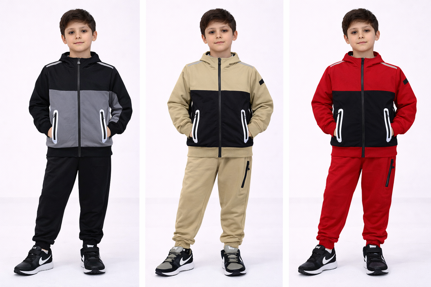 TLC Boys 3706 Tracksuit Hooded Zip Pockets Hood Warm Winter