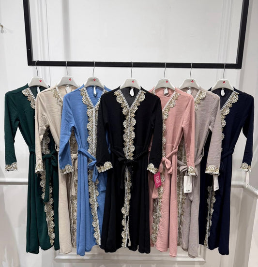 Girls Ramadan / Eid Abaya Dress with Tie Back