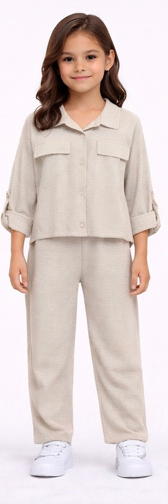 TLC Girls Stylish Modest Trousers and & Long Sleeve top Blouse Outfit Sets Summer