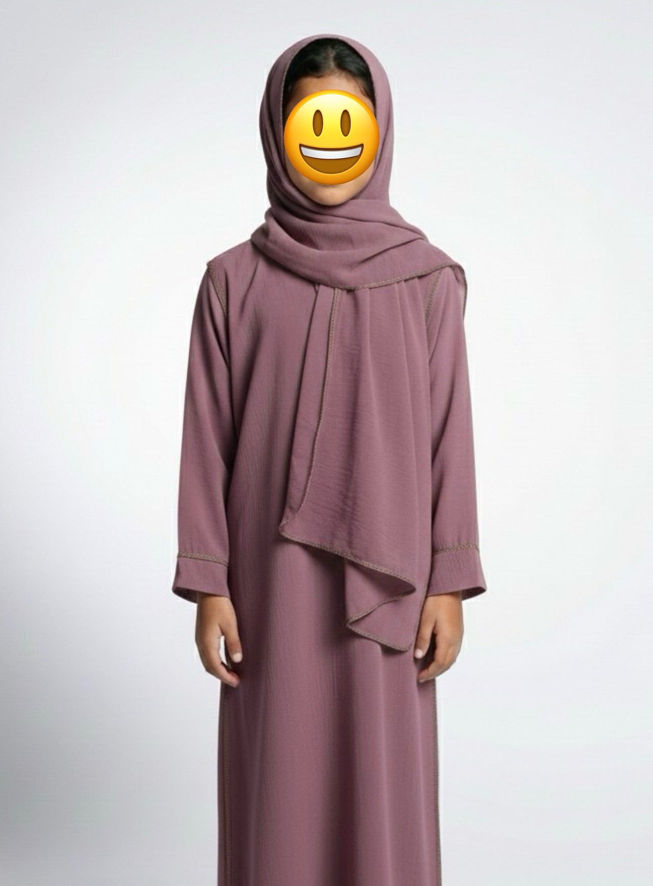 Girls Kids Abayas with Attached Scarf