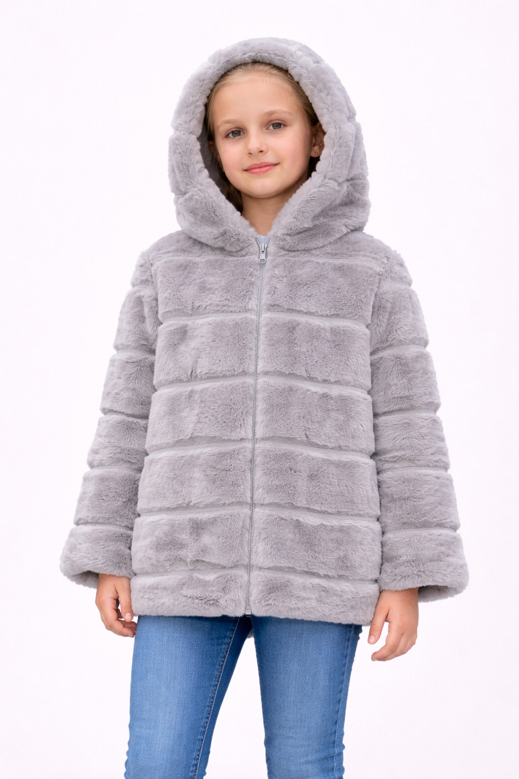 TLC Girls fur jacket coats with hood