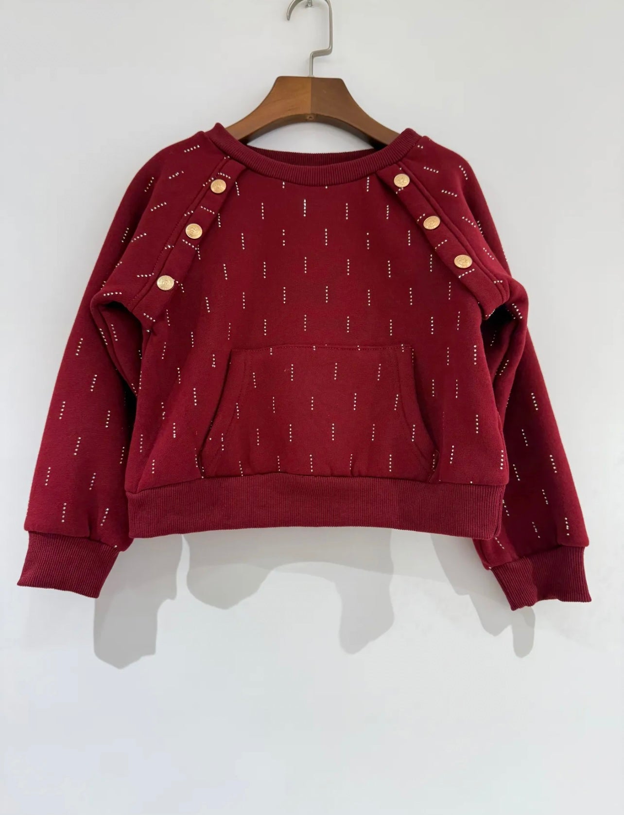 Girls Sweatshirt & Flare Trousers co-ord Set with Diamantés & Buttons 4-14 years