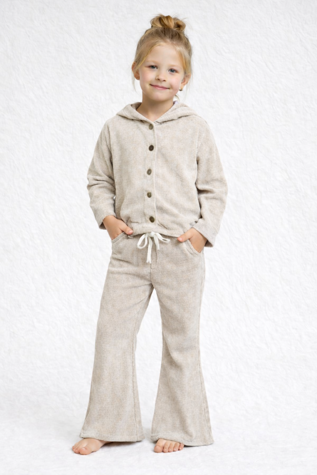 Girls velour hooded coord set winter