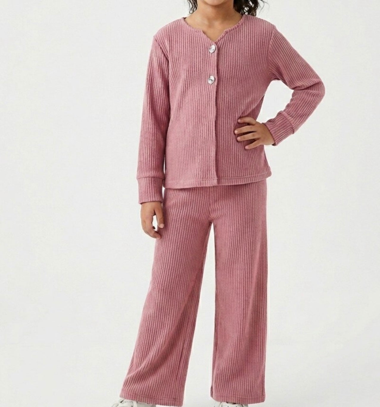Girls Corduroy Button Trouser and Top Set Modestwear