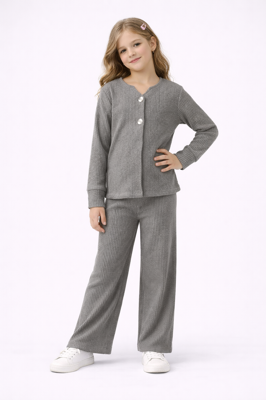 Girls Corduroy Button Trouser and Top Set Modestwear