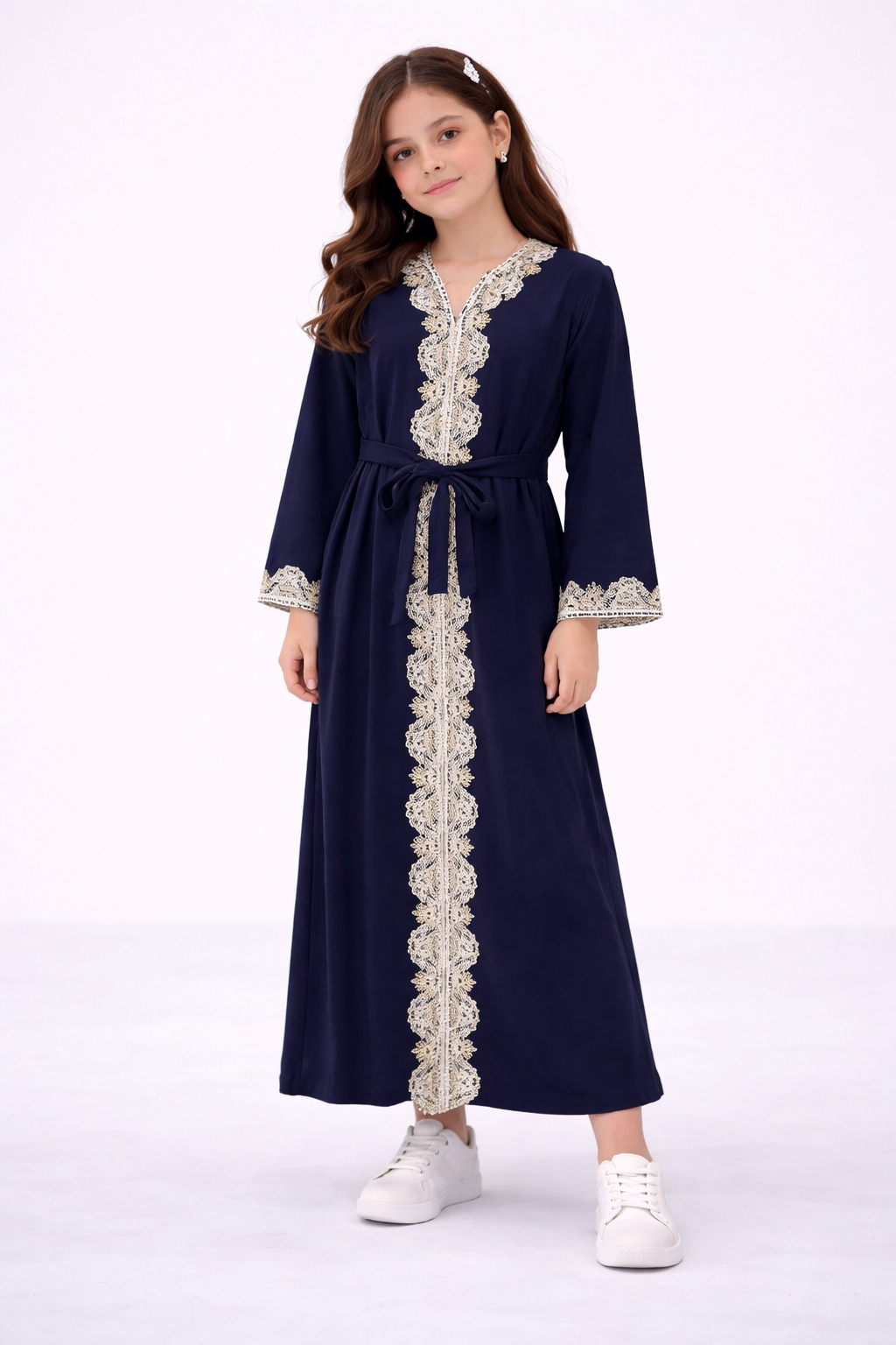 Girls Ramadan / Eid Abaya Dress with Tie Back