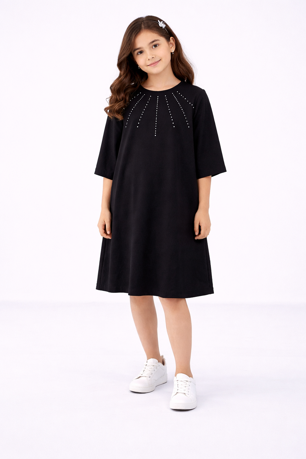 Girls Sparkle Kaftan Ramadan / Eid Abaya Dress Oversized