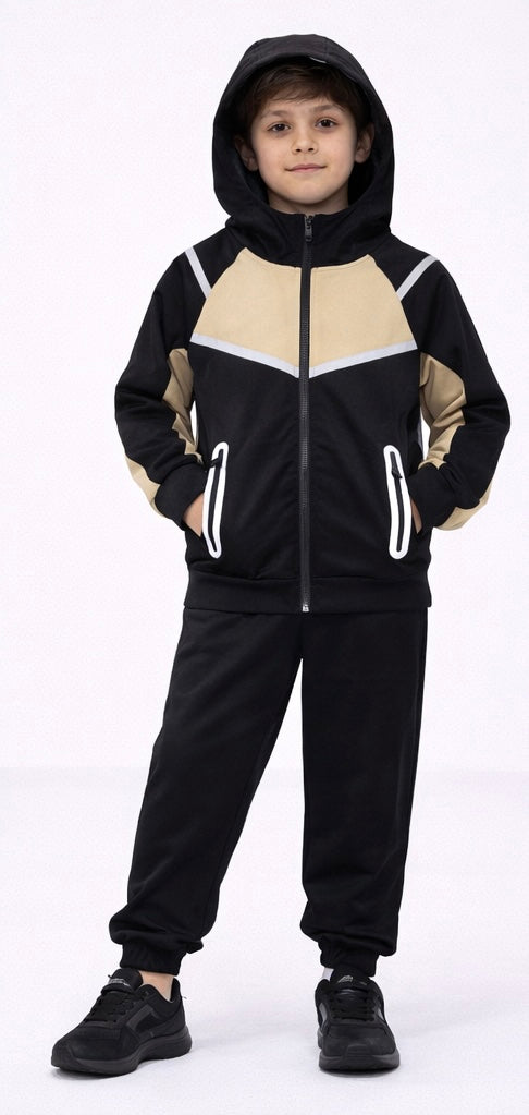 TLC Boys 3700 Tracksuit Hooded Zip Pockets Hood Warm Winter