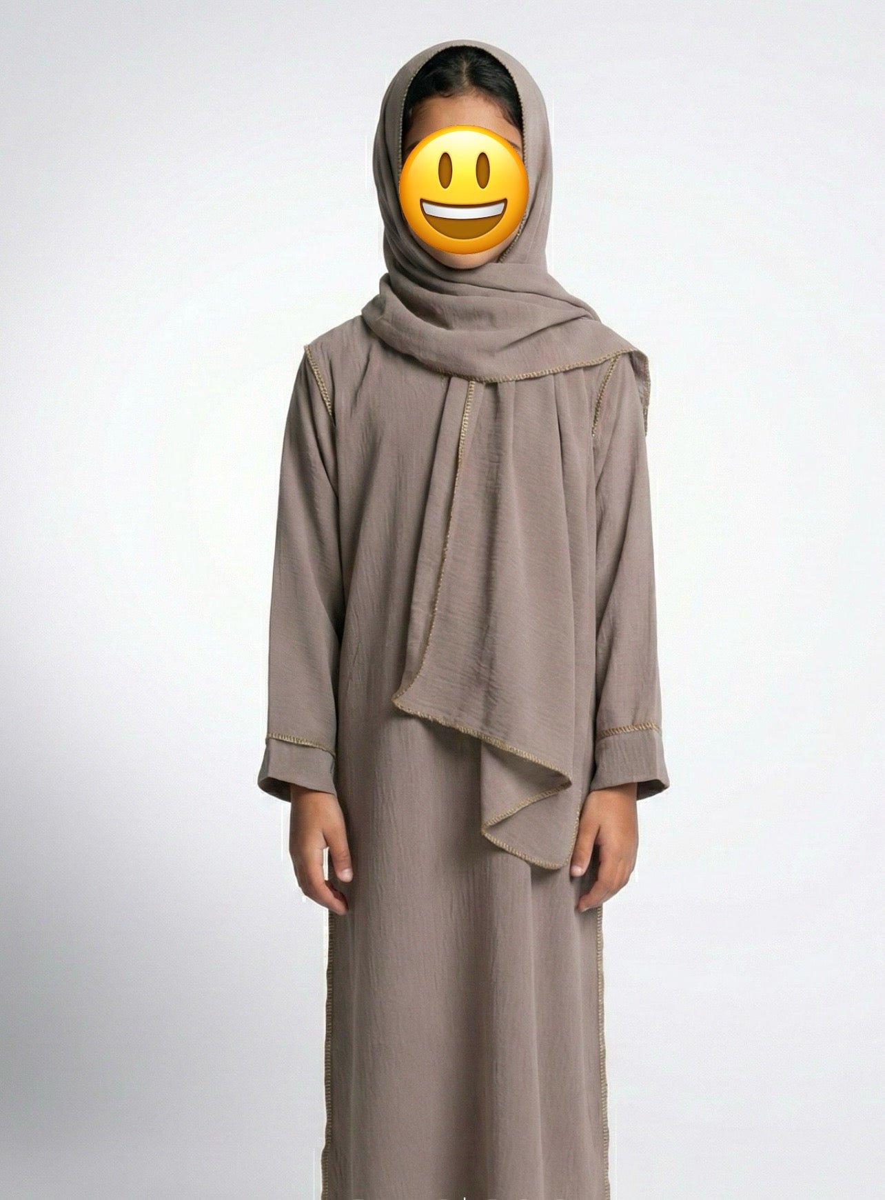 Girls Kids Abayas with Attached Scarf