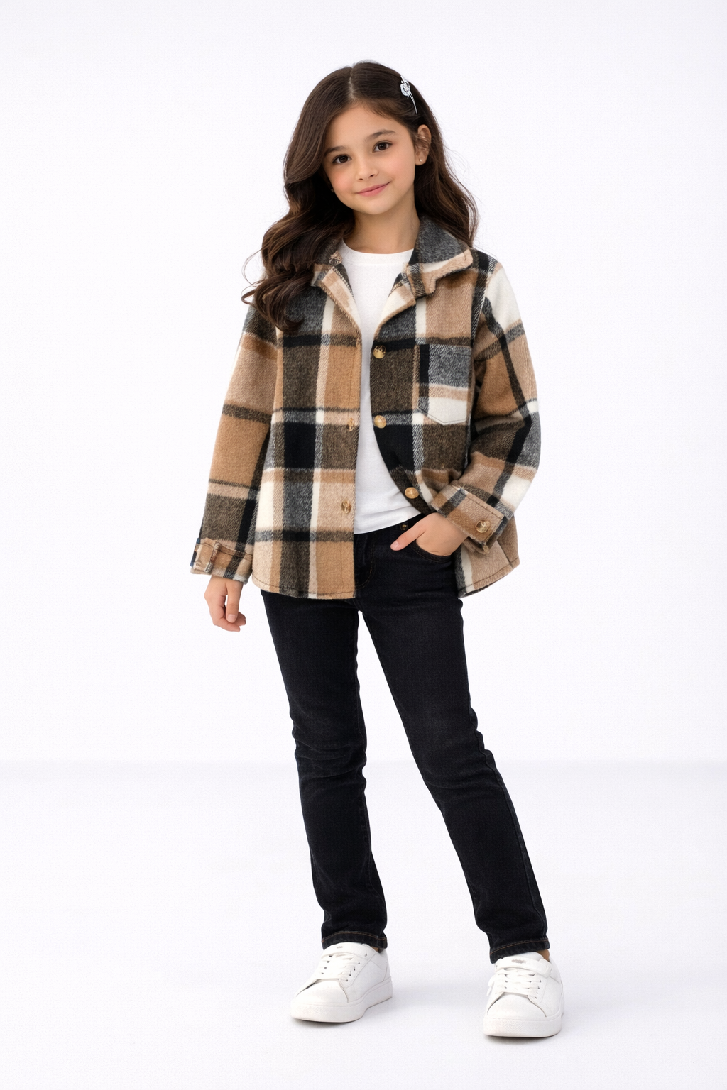 TLC Girls Checketts Cardigan Jacket Top Warm Winter Tops