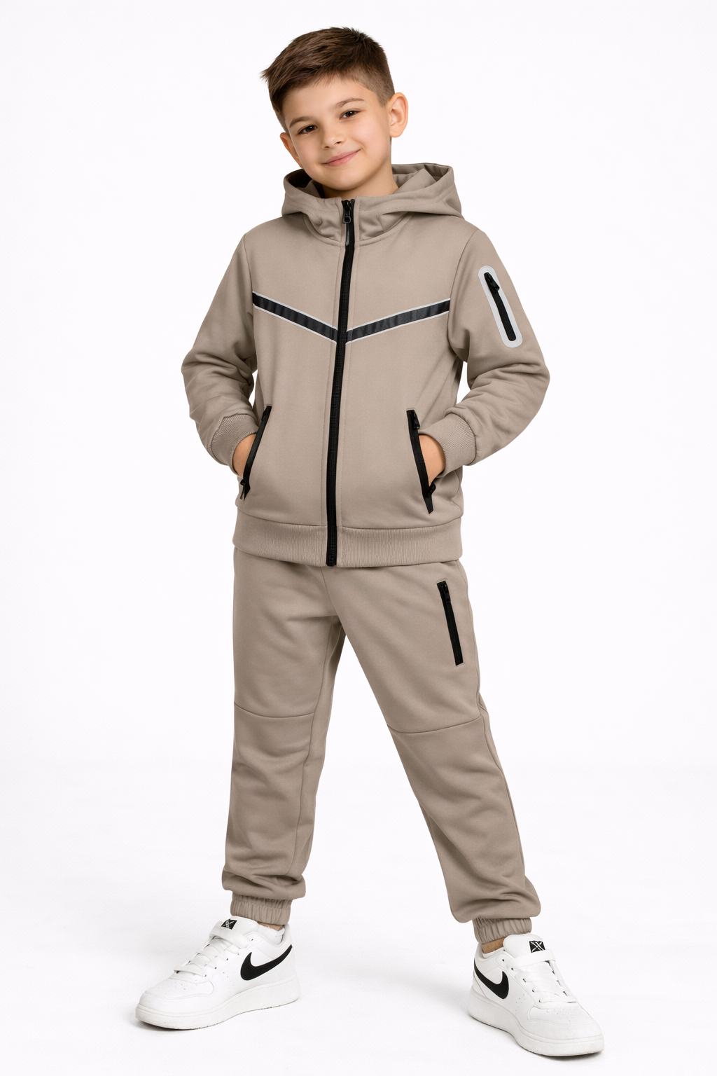 TLC Unisex Girls & Boys Tracksuit with Hood and Zipped Pockets for Warm Winter