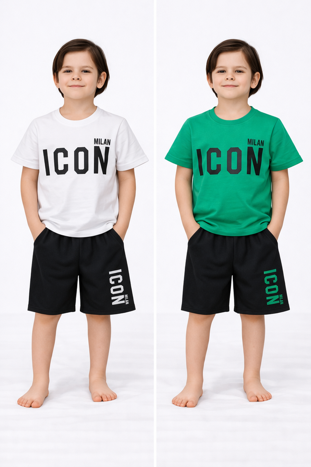 TrendLockerz Unisex Boys Girls Tshirt & Shorts Sets Icn 2