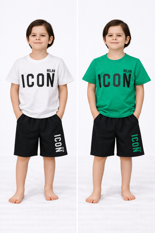 TrendLockerz Unisex Boys Girls Tshirt & Shorts Sets Icn 2