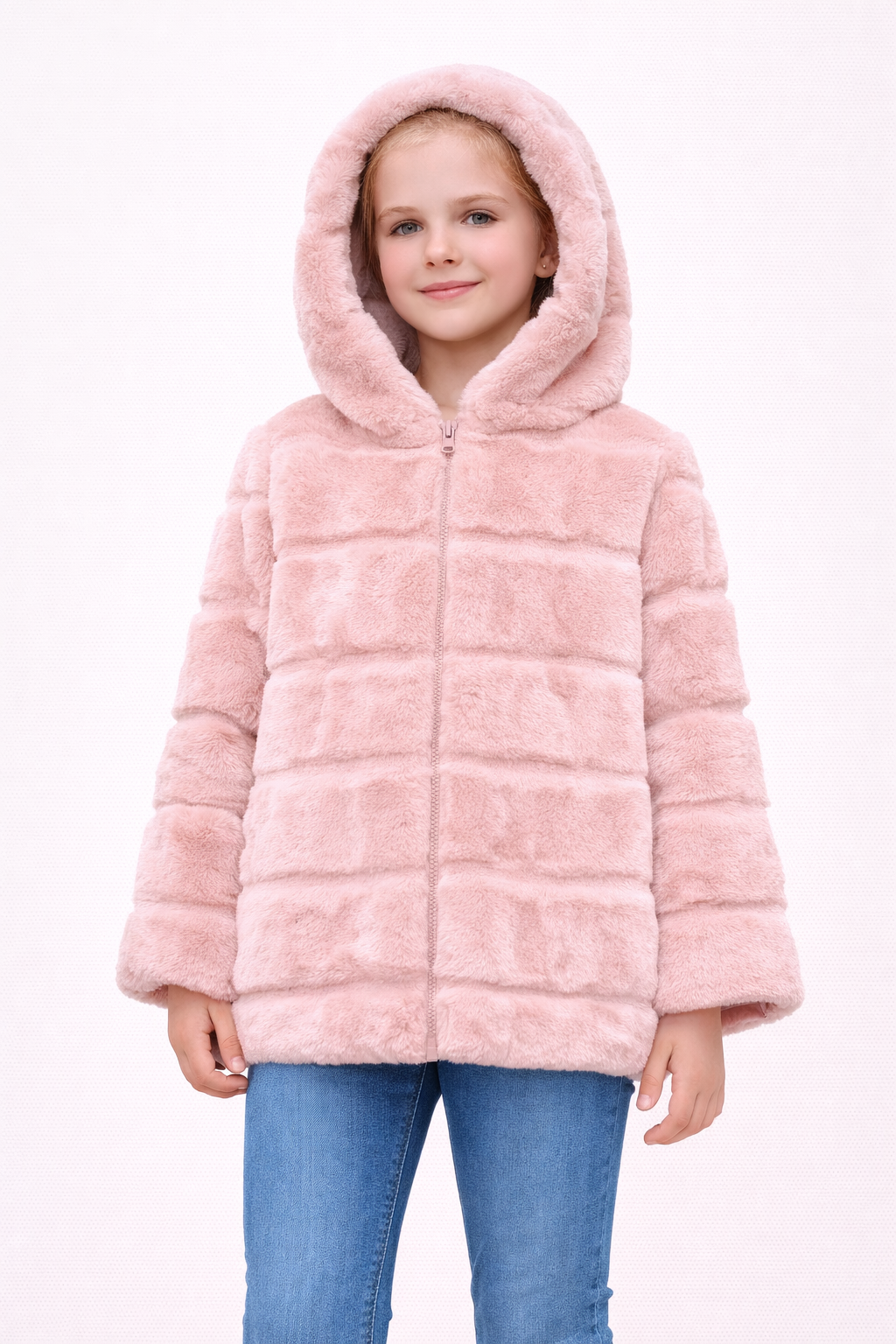 TLC Girls fur jacket coats with hood