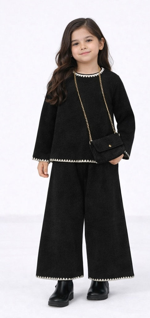 TLC Girls co-ord sets with trousers & top detailing & matching handbag outfit set