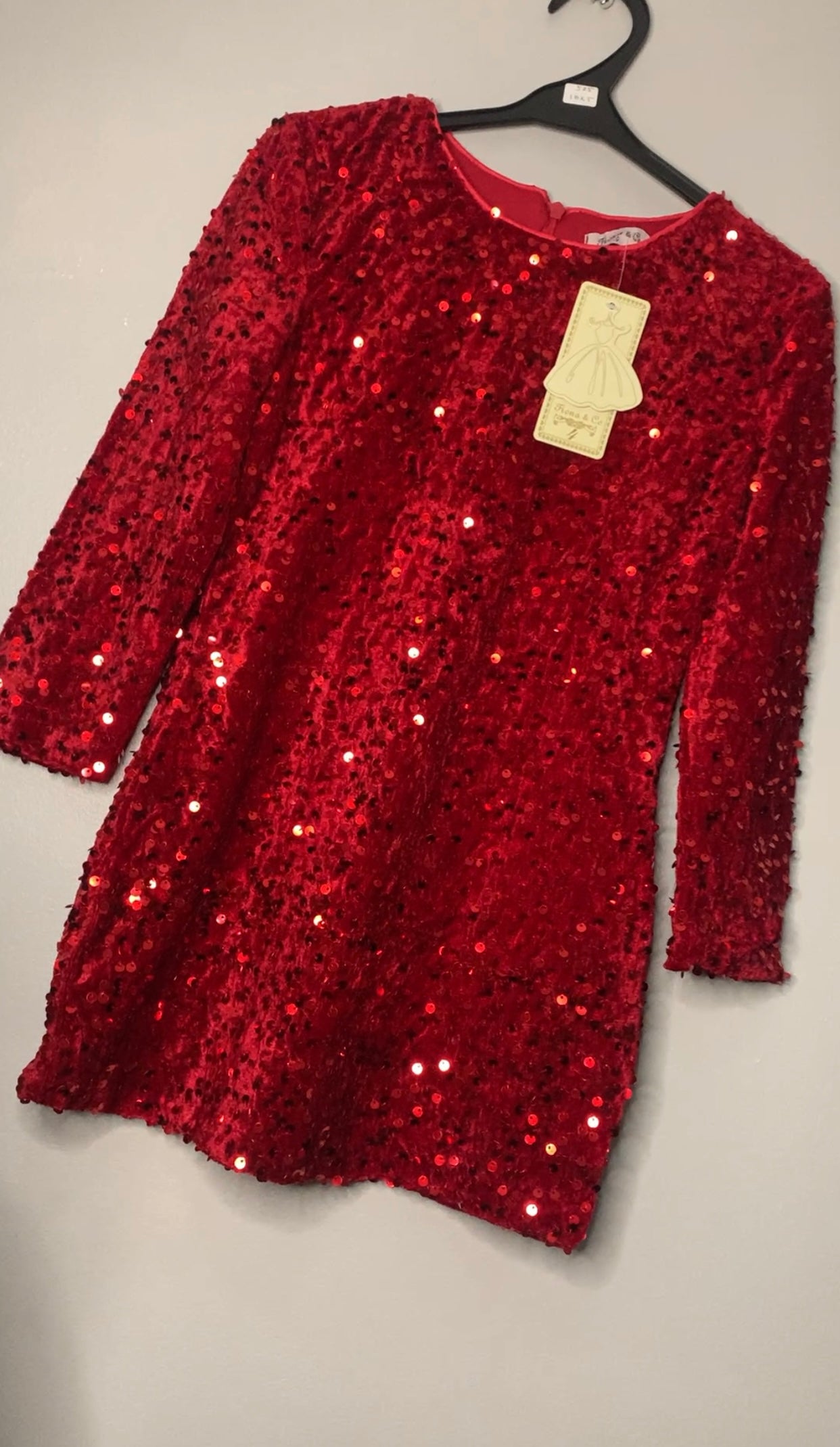 TLC Girls Shiny Sequin Party Dress