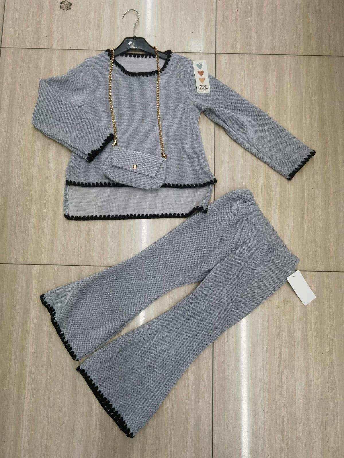 Girls velour coord sets warm winter with handbag