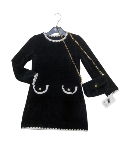 TLC Girls Warm Jumper Dress With Handbag