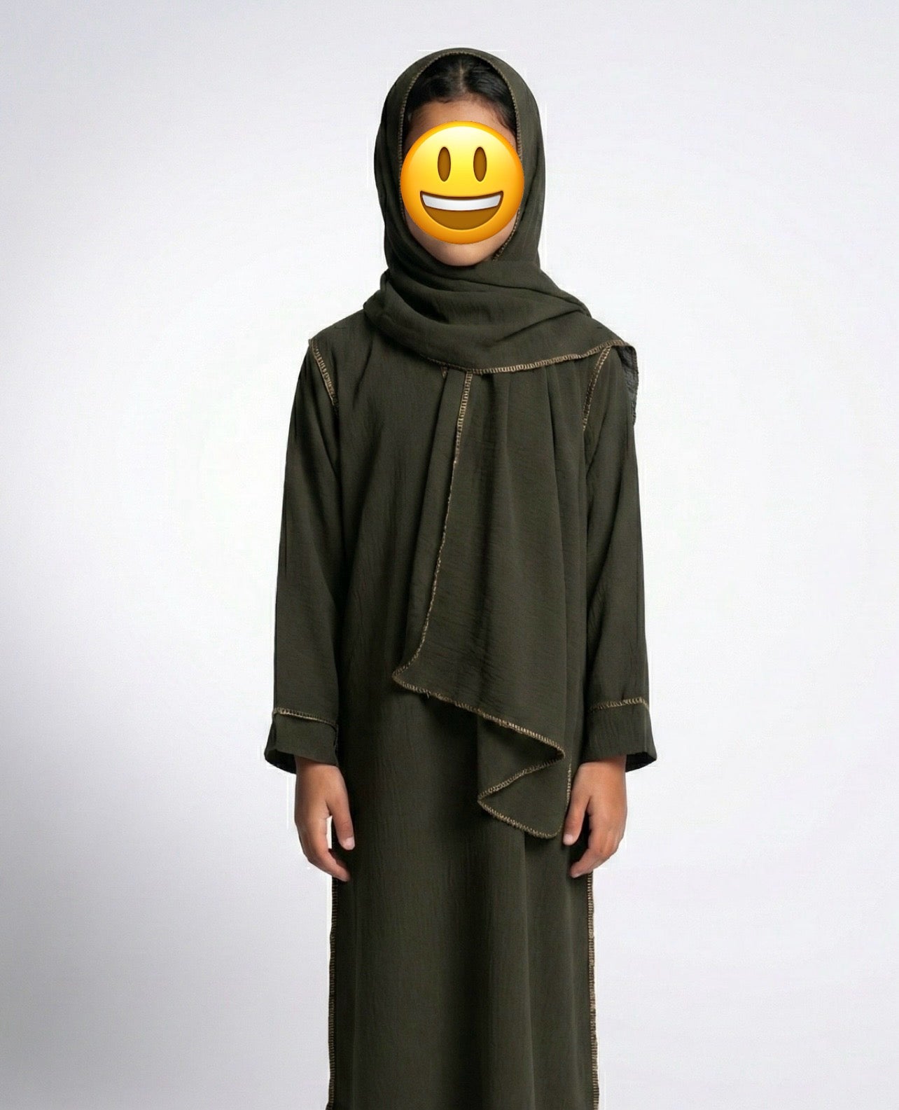 Girls Kids Abayas with Attached Scarf