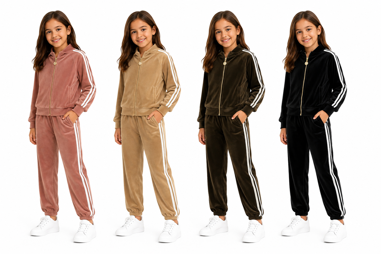 Girls Velour Soft Tracksuit