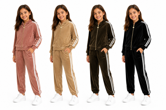 Girls Velour Soft Tracksuit