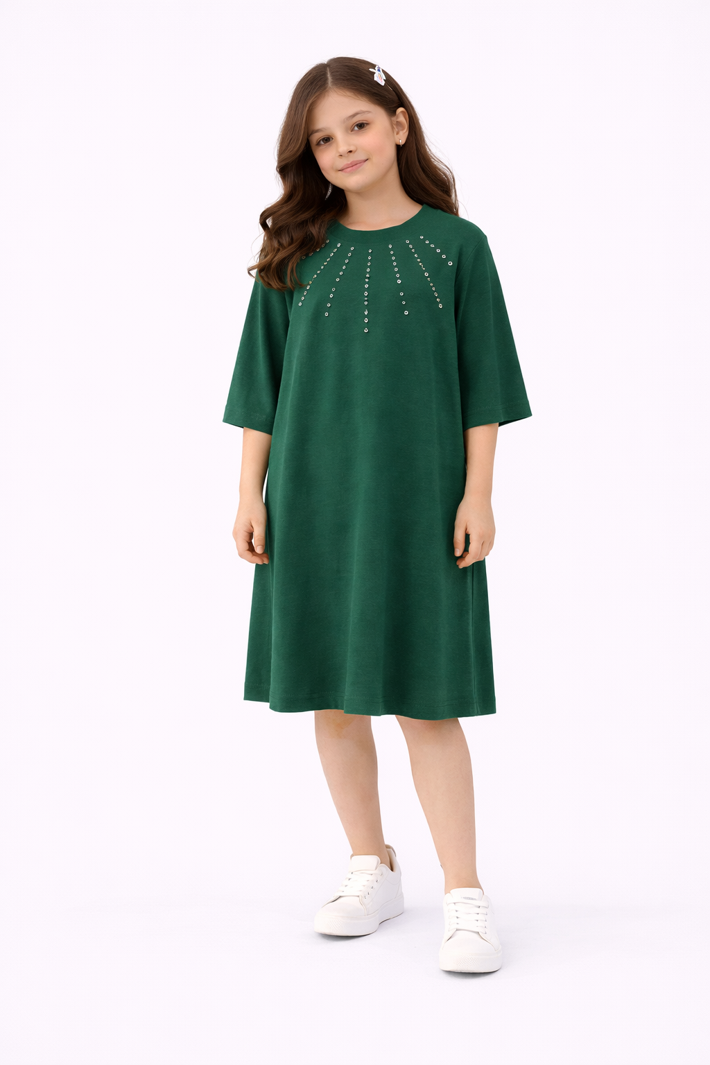 Girls Sparkle Kaftan Ramadan / Eid Abaya Dress Oversized