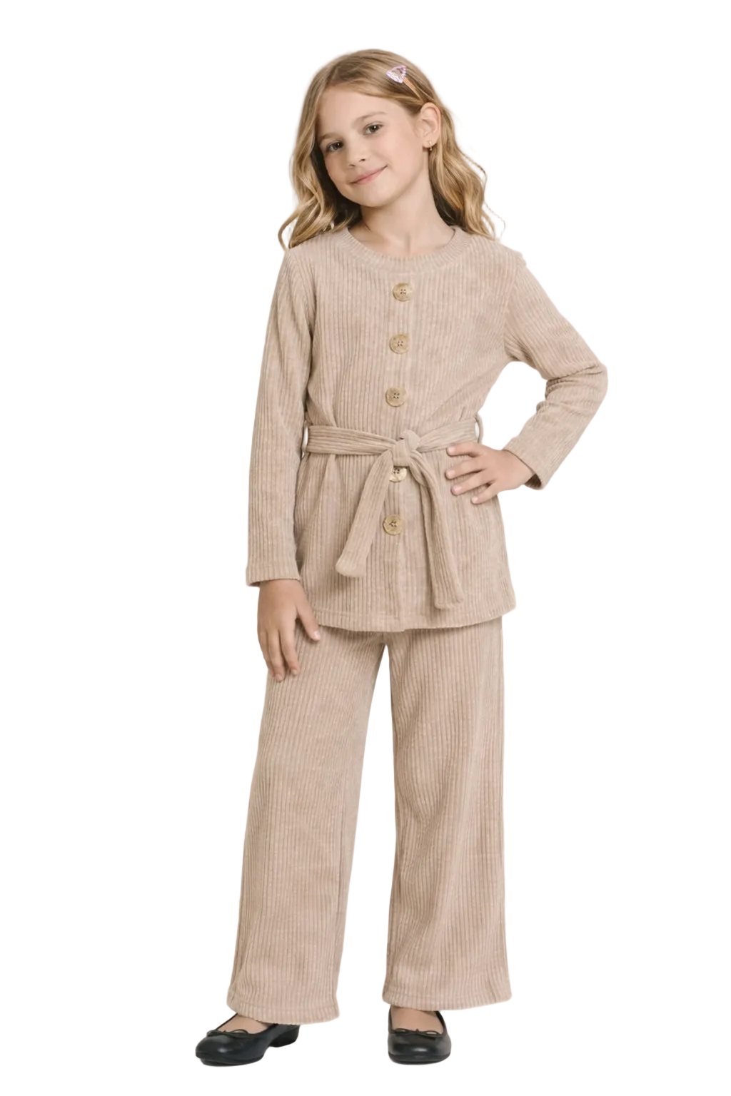 Girls Corduroy Modest Trouser and Top Set