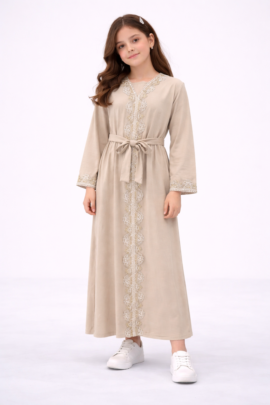 Girls Ramadan / Eid Abaya Dress with Tie Back