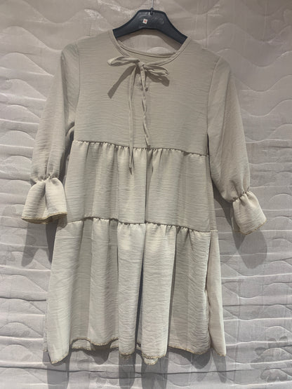 TLC Girls long sleeve dress with gold detail Modest