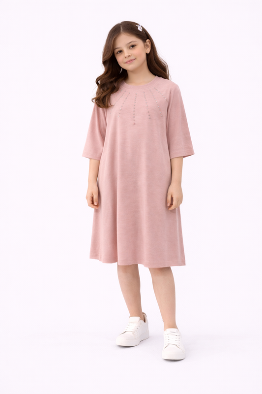 Girls Sparkle Kaftan Ramadan / Eid Abaya Dress Oversized