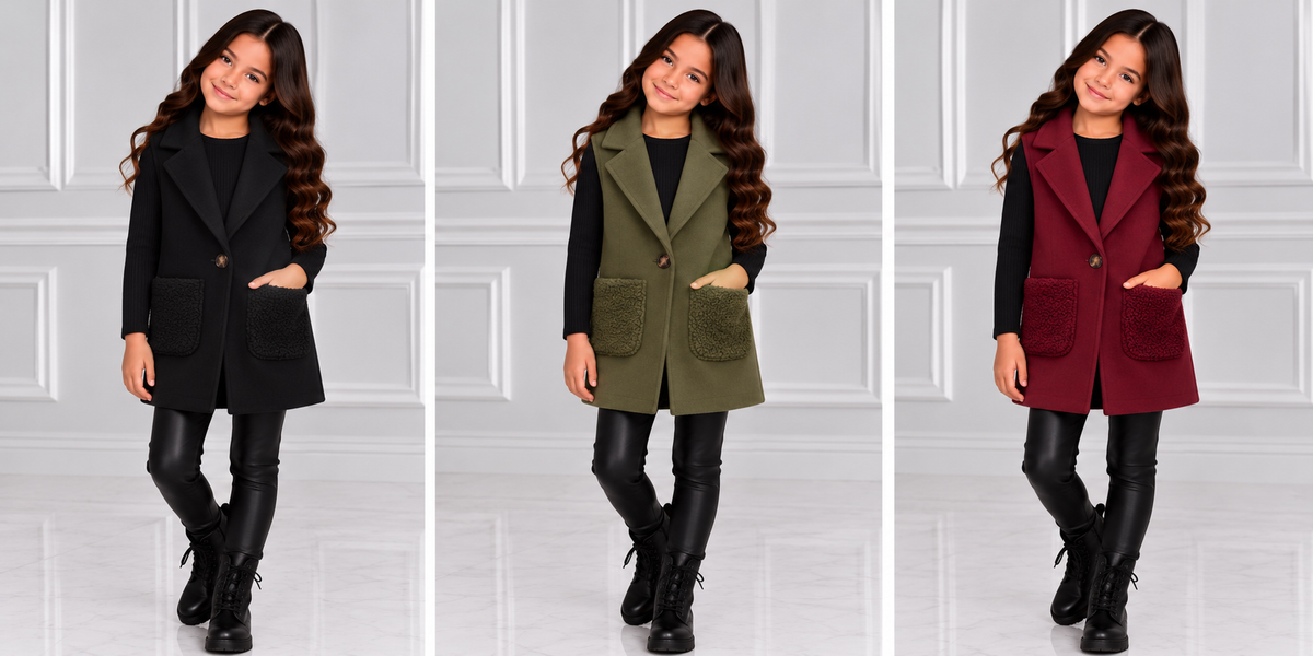 Girls Warm Jacket Sleeveless (TL013)