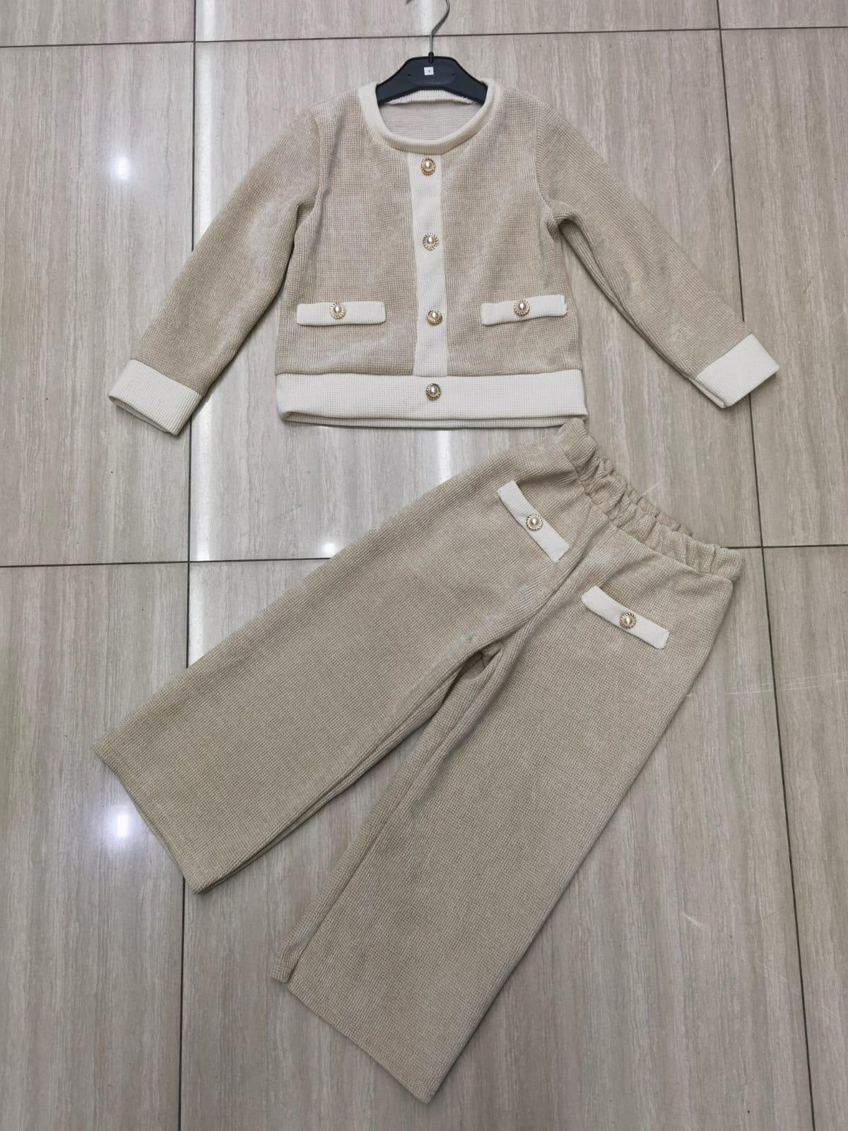 Girls top & trousers outfit velour winter coord