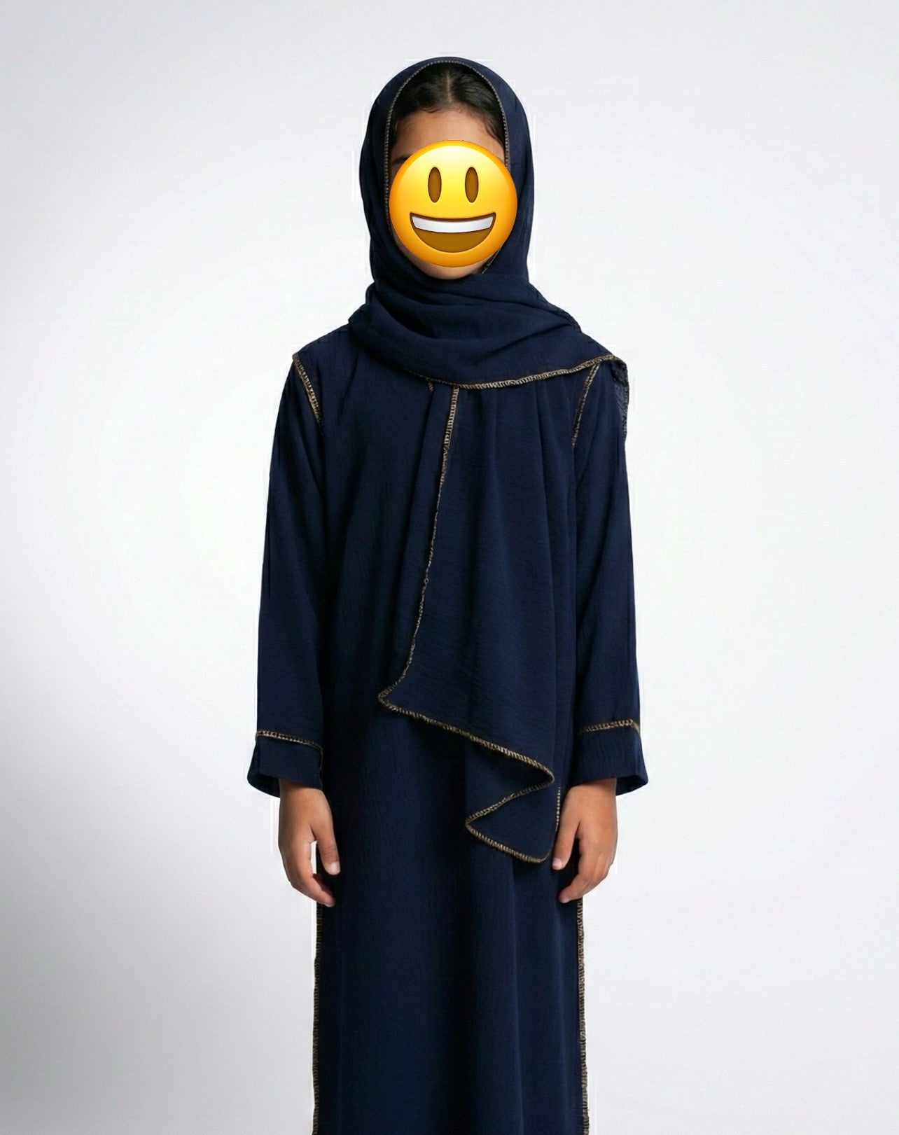 Girls Kids Abayas with Attached Scarf