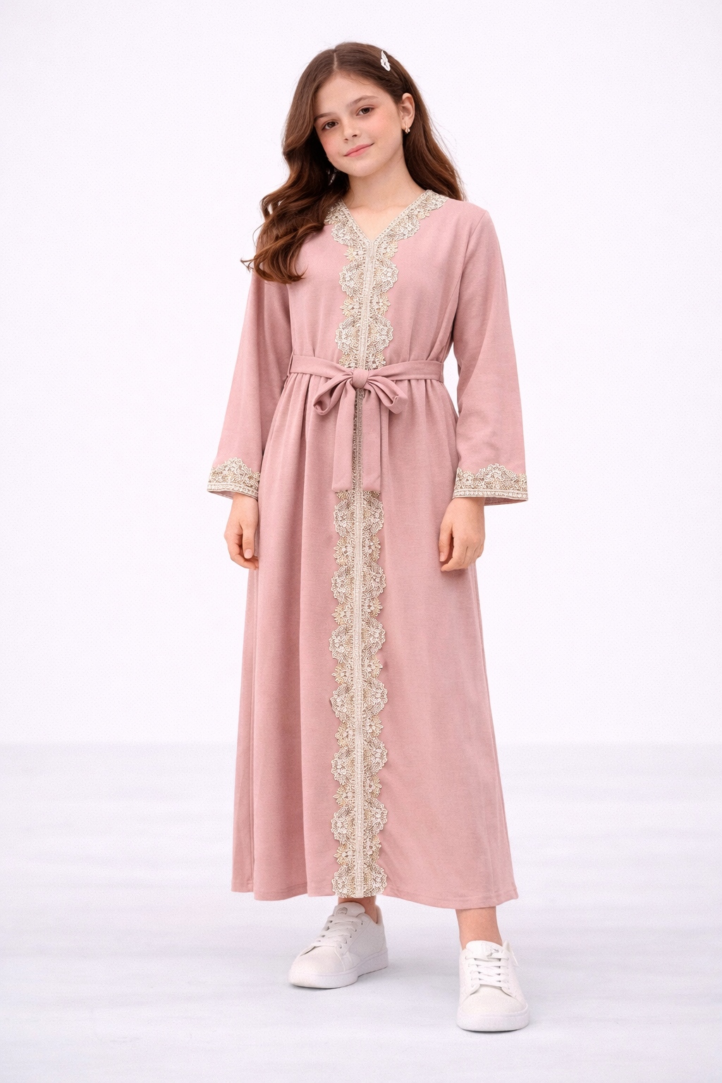 Girls Ramadan / Eid Abaya Dress with Tie Back