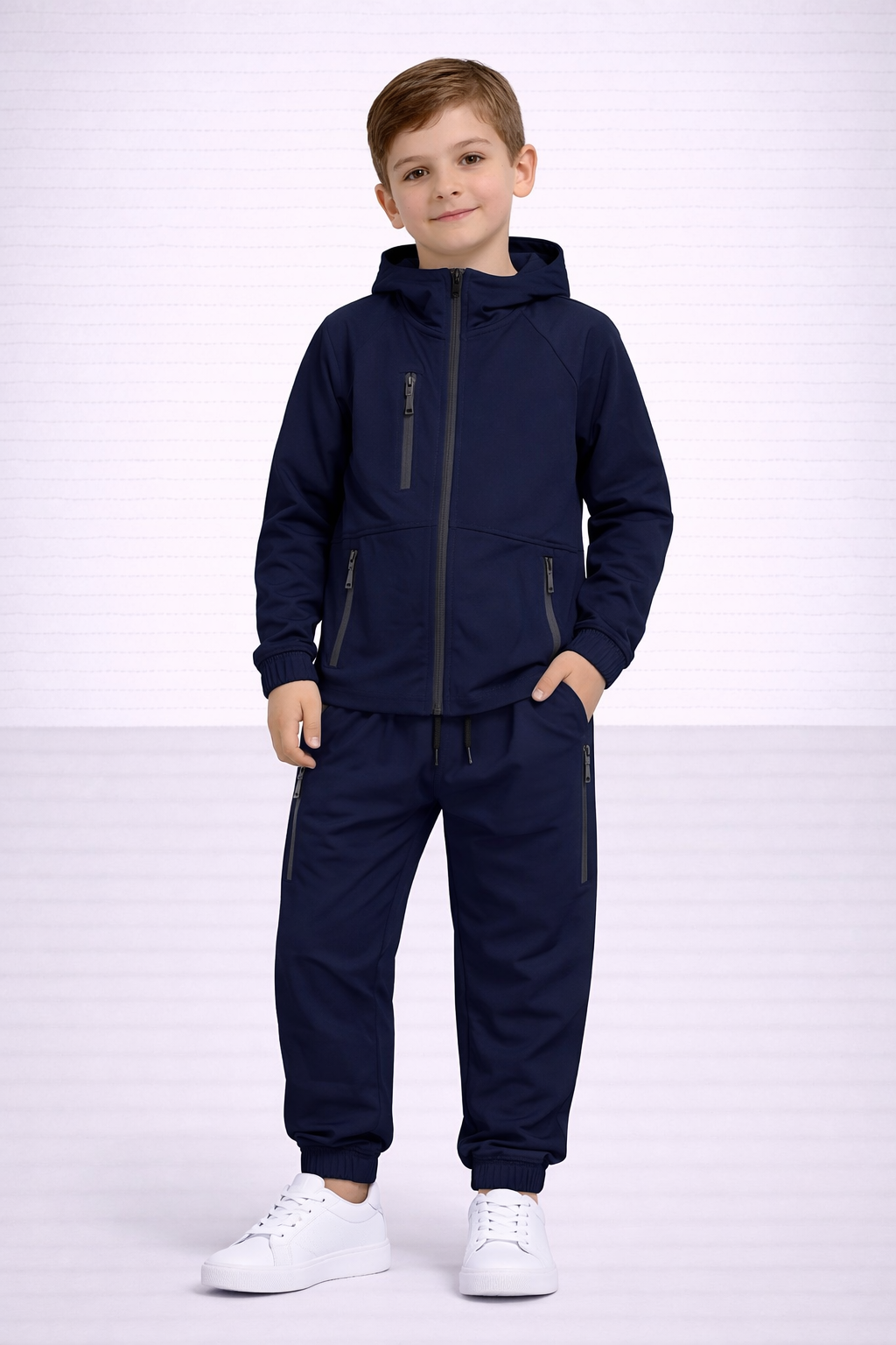Boys DRI Chest Pocket Tracksuit Set with Zipped Pockets & Hoody