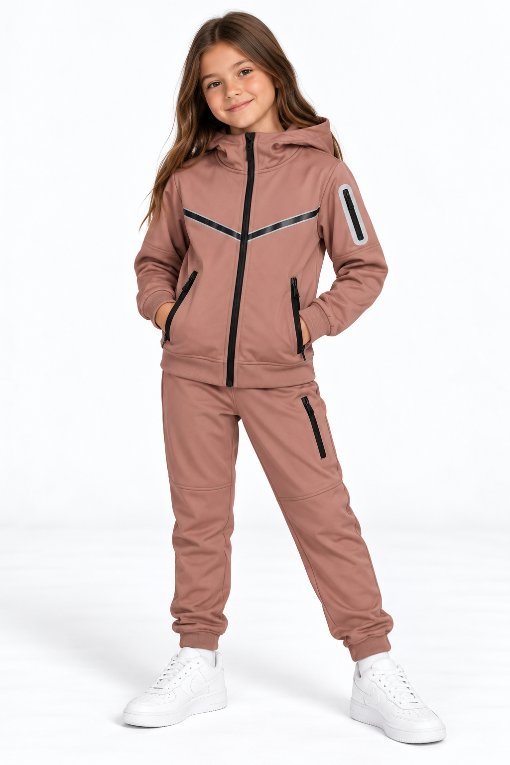 TLC Unisex Girls & Boys Tracksuit with Hood and Zipped Pockets for Warm Winter