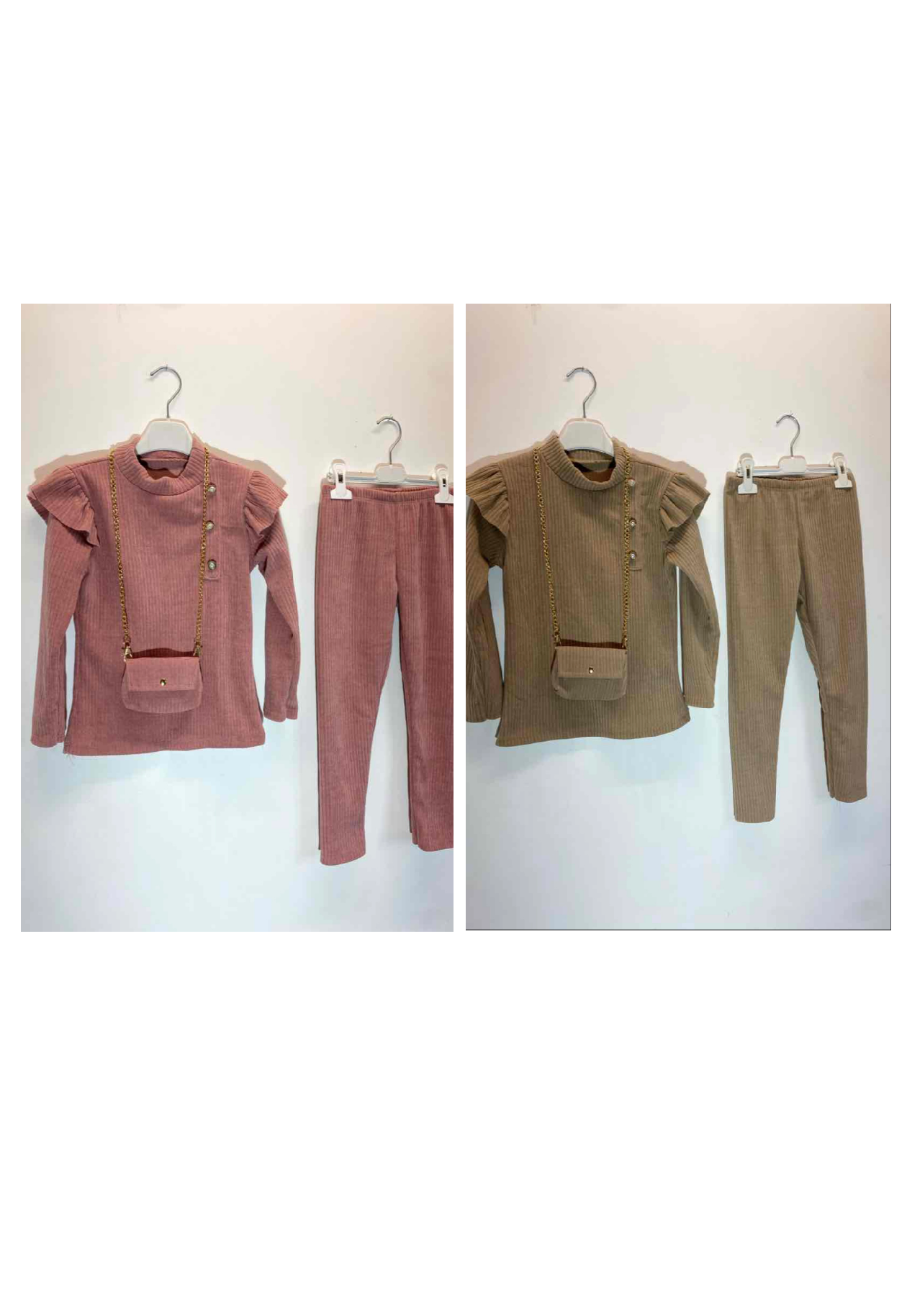 TLC Girls Trousers & Top Co-ord Set with Handbag