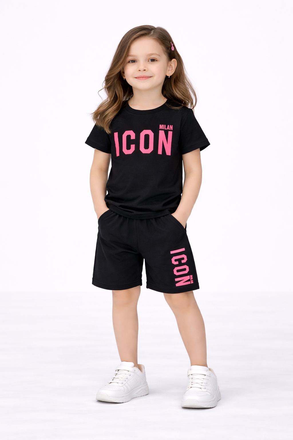 TrendLockerz Unisex Boys Girls Tshirt & Shorts Sets Icn 2