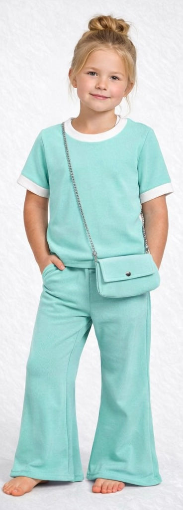 Girls summer outfit co-ord set with handbag
