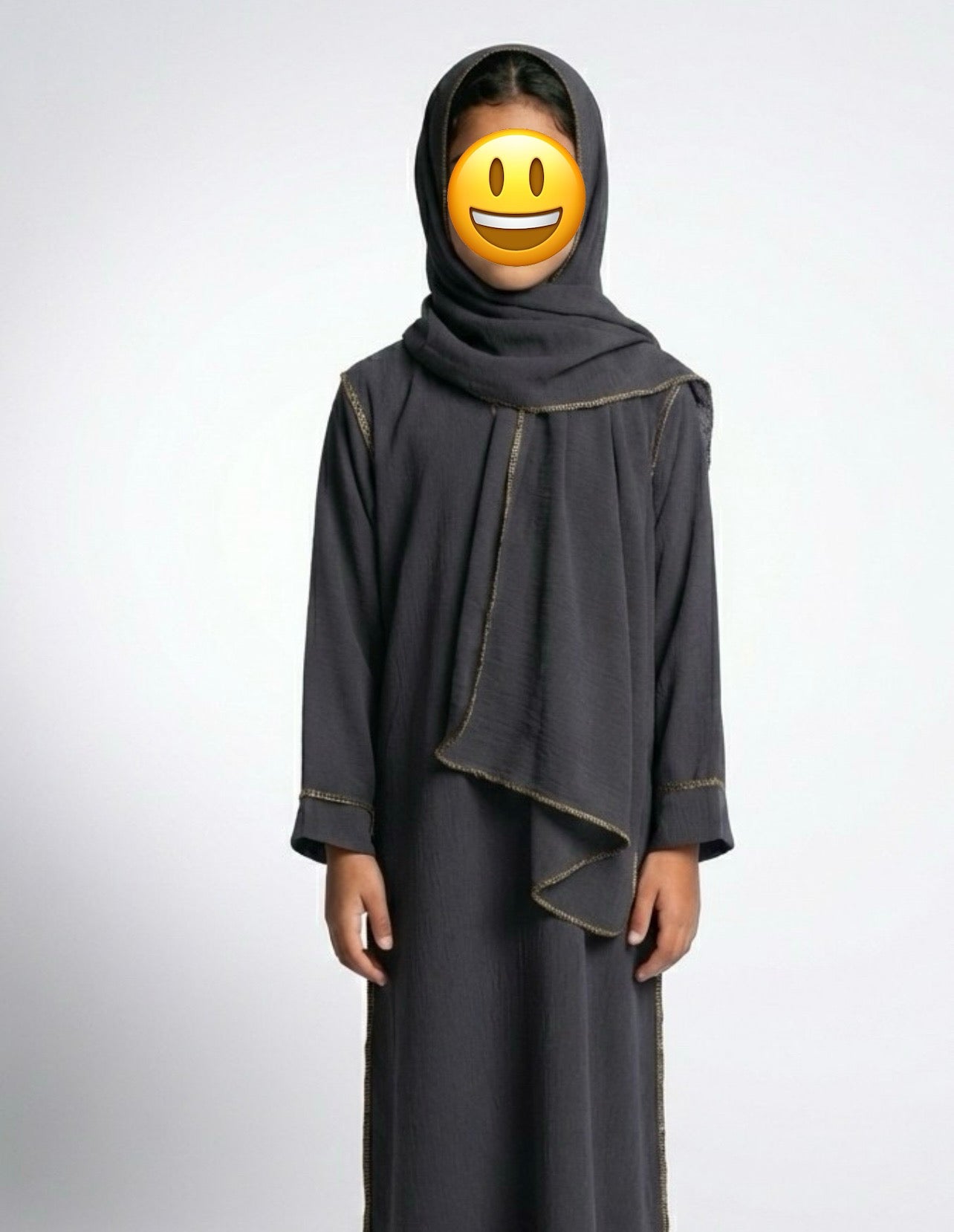 Girls Kids Abayas with Attached Scarf