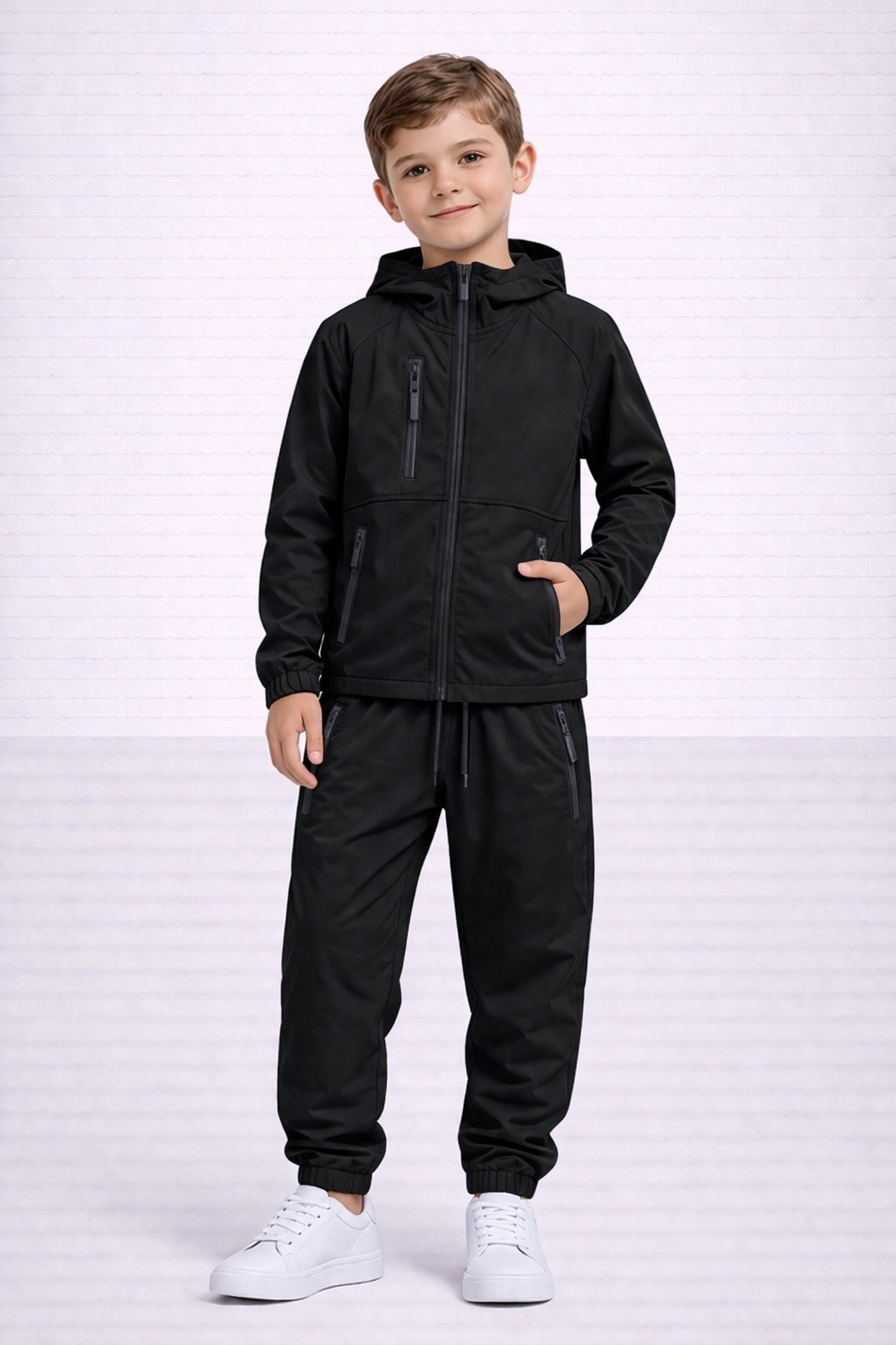 Boys DRI Chest Pocket Tracksuit Set with Zipped Pockets & Hoody