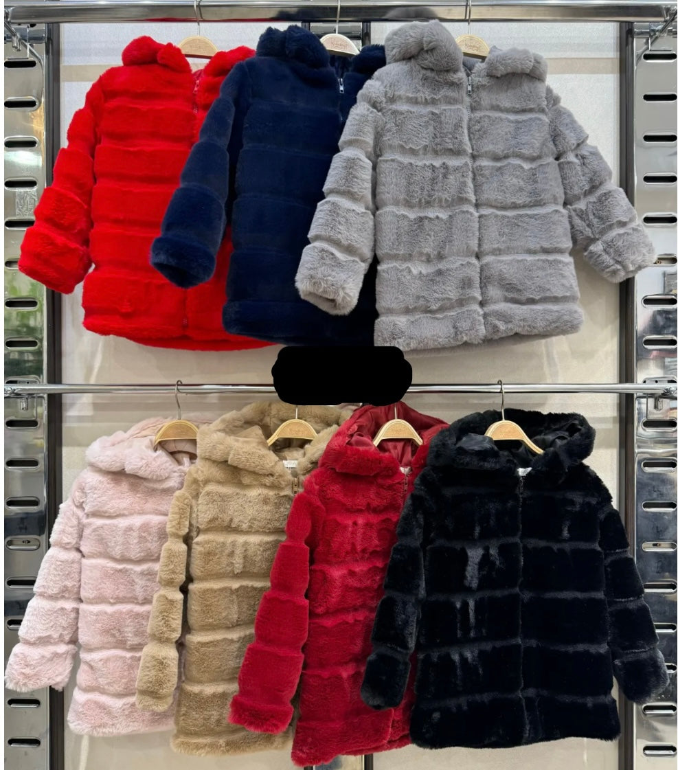 TLC Girls fur jacket coats with hood