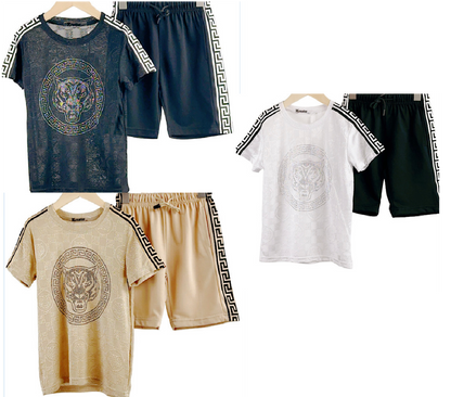 TLC Boys Tiger Print Tshirt & Shorts Sets