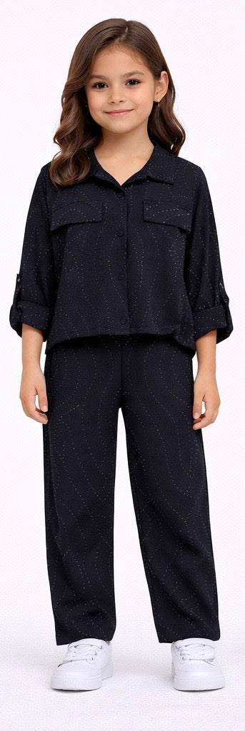 TLC Girls Stylish Modest Trousers and & Long Sleeve top Blouse Outfit Sets Summer