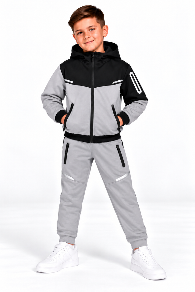 Boys fleece lined hooded tracksuit