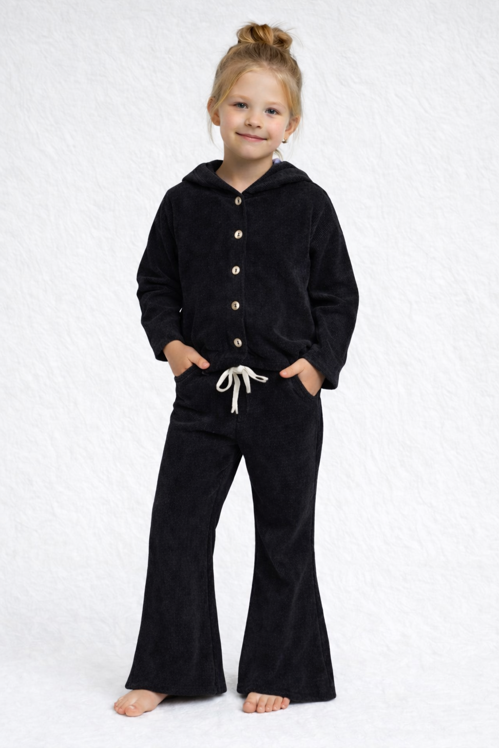 Girls velour hooded coord set winter