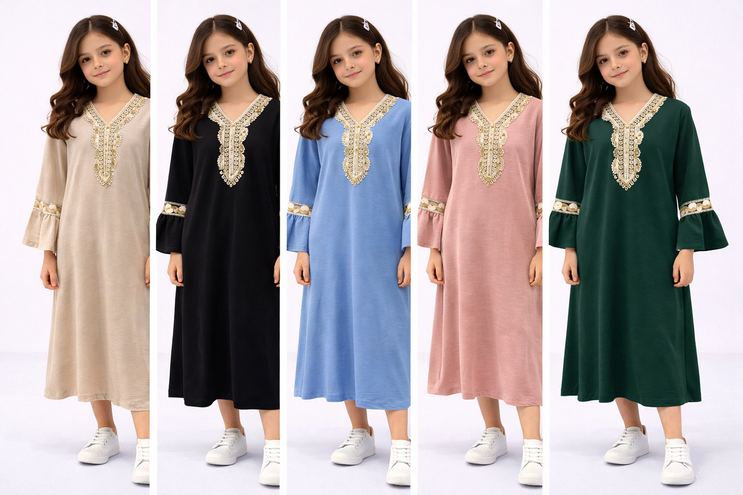 Girls Kaftan Ramadan / Eid Abaya Dress