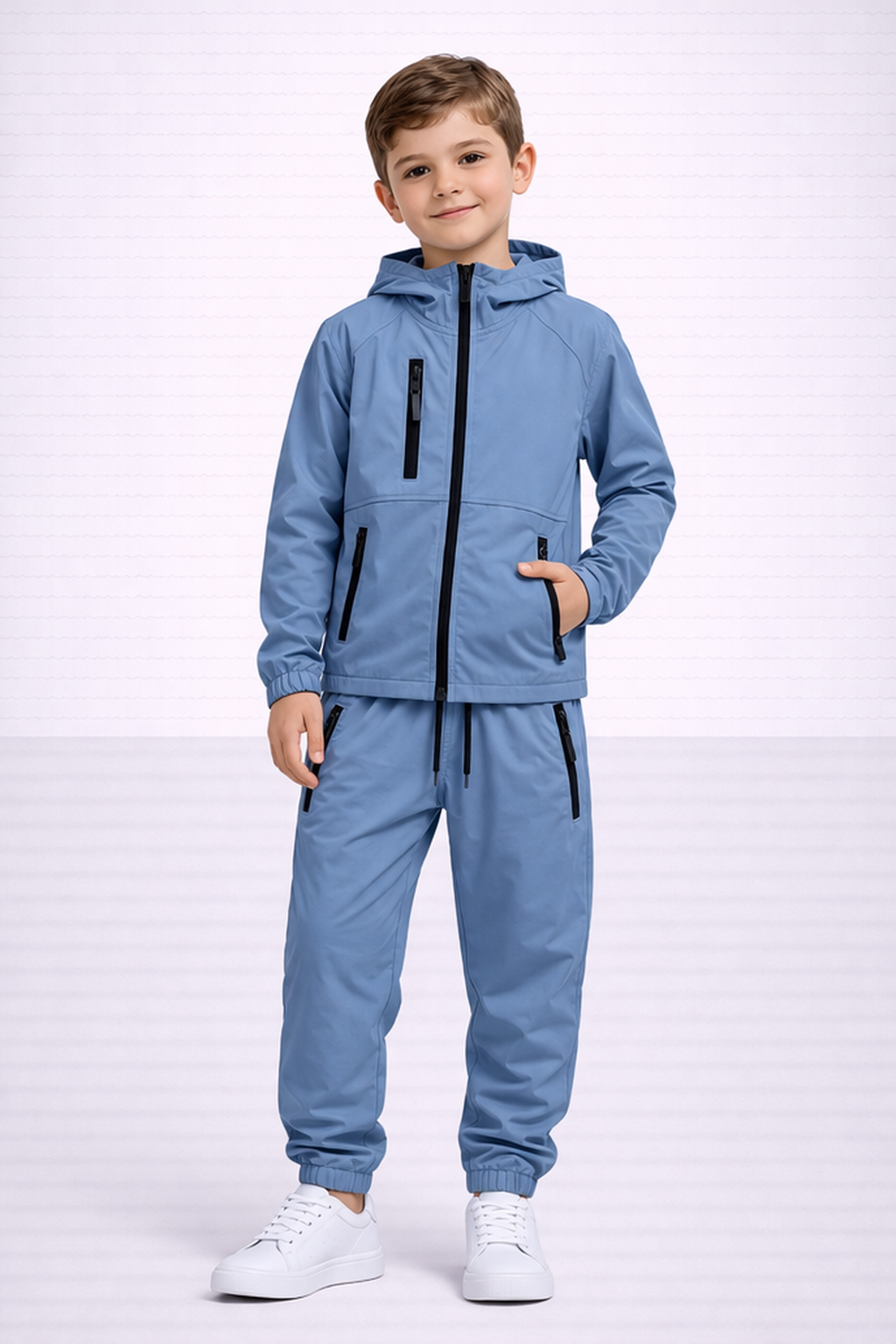Boys DRI Chest Pocket Tracksuit Set with Zipped Pockets & Hoody