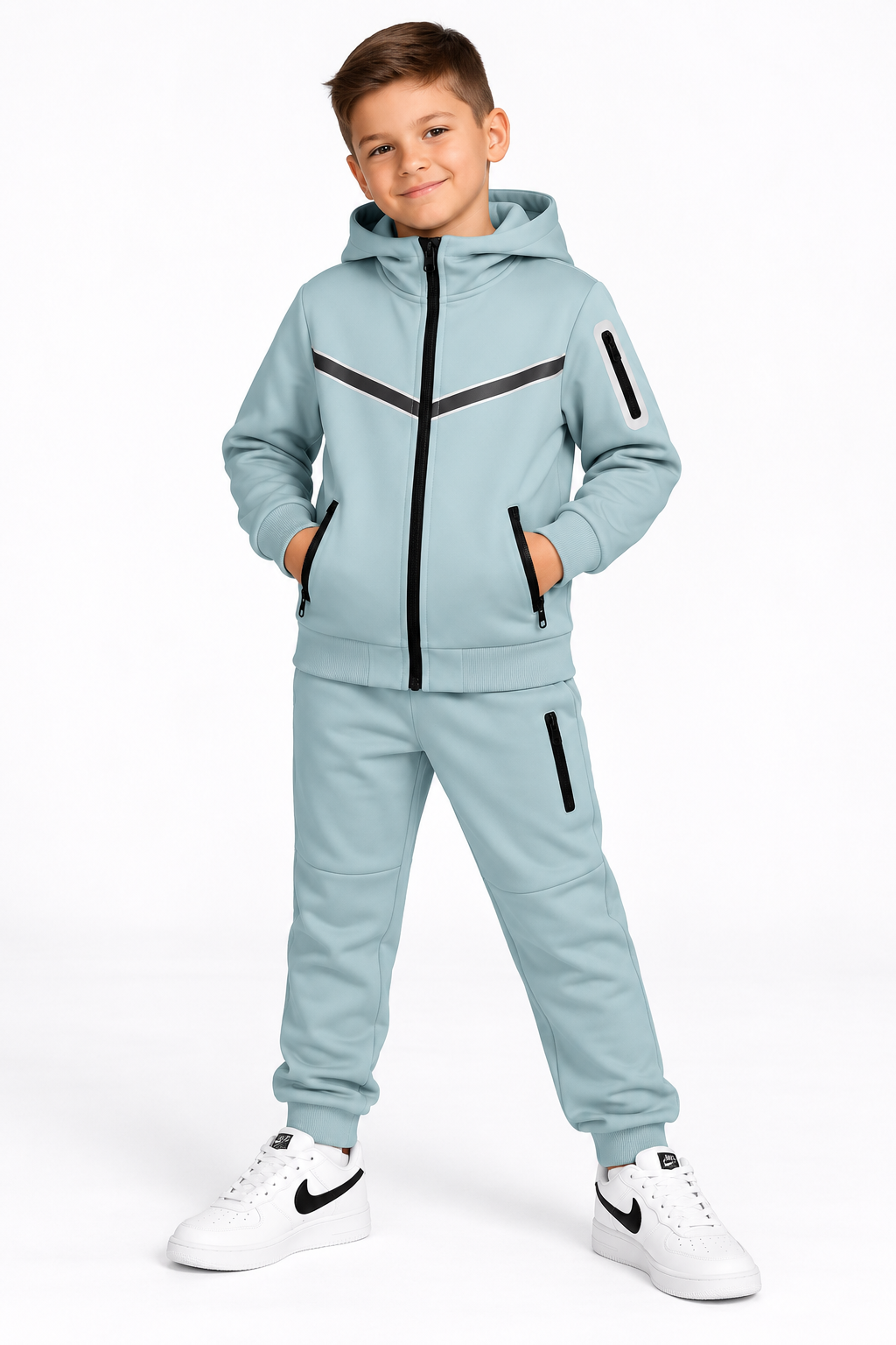 TLC Unisex Girls & Boys Tracksuit with Hood and Zipped Pockets for Warm Winter