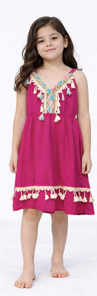 TLC Girls Sleeveless Tessel Dresses